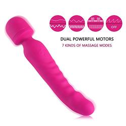LED Light Vibrator Portable Electronic Mobile Computer USB Rechargeable Power Wireless Wand Massage Cordless Electric Massager