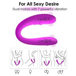 Double Dildo Vibrator - BOMBEX Eden Remote Double-Ended Dildo with 7 Vibration Modes for Couples, Dual Motors Silicone Rechargeable Anal G-spot Stimulator for Men Women