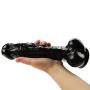 Zlolia Healthy Vibes Huge Black Thick Realistic Dildo with Balls - Lifelike Dong with Suction Cup - Oversized Body Safe Penis Shaped Sex Toy