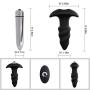 Vibrating Butt Plug - Anal Sex Toys Dildo Soft Liquid Silicone Anal Vibrator Medical Grade Anal Trainer Flexible Waterproof for Men Women Toy by Honey Adult Play, Black