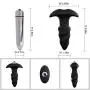Vibrating Butt Plug - Anal Sex Toys Dildo Soft Liquid Silicone Anal Vibrator Medical Grade Anal Trainer Flexible Waterproof for Men Women Toy by Honey Adult Play, Black