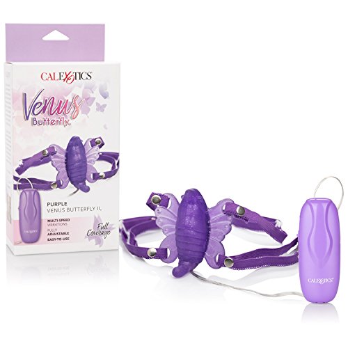 CalExotics Original Venus Butterfly Vibrator 2 – Hands Free Strap On Personal Massager – Adult Fun Sex Toys for Couples - Purple