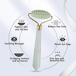 Denshine Jade Roller Massager, Slimming Tool Jade Facial Massage for Relaxation Anti Aging Rejuvenates Face and Neck Skin