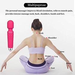 Powerful Strongest Quiet Waterproof magic Vibrating Wand Electric Massager Upgrade Cordless 8 Multi-Speed 20 Vibration Modes use for back waist foot Hand Pains&Sports Recovery Relieves fatigue Stress