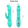Thrusting Rabbit Vibrator with 3 Powerful Thrusting Actions 7 Vibration Modes for G Spot Clitoris Stimulation, PALOQUETH Waterproof Dildo Bunny Vibrator Personal Sex Toy for Women, Rechargeable Blue