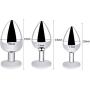 FeiGu 3 Pieces Heart Shape Jeweled Butt Plug Kit, Stainless Steel Anal Training Sets Adult Sex Toy for Beginners Couples