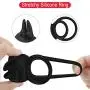 Cock Ring Vibrator with Rabbit Ears Double Ring 7 Vibration Modes for Men, PALOQUETH Rechargeable Vibrating Penis Ring Couples Vibrator for Partner Pleasure, Waterproof Wireless Remote Control