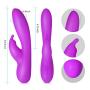 G Spot Rabbit Vibrator for Women - Seamless Dual Powerful Motor with 7 Vibration Modes Rechargeable Clitoris Stimulation Waterproof Wand Massager Couple Dildo Adult Sex Toys (Purple)