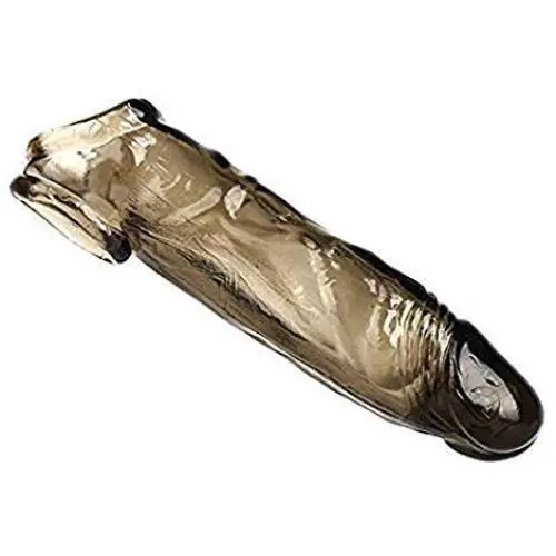 Black Silicone penile Condom Expander expands Male Chastity Toys Lengthen Cock Sleeves Black Silicone penile Condom Expander expands Male Chastity Toys Lengthen Cock Sleeves