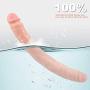 Dildo Adult Toy for Lesbian, SHEQU 14.96 Inch Silicone Double Sided Dildo for Women Waterproof Flexible Double Dong with Curved Shaft for Vaginal G-spot and Anal Play (Peters Dick)