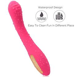 Hand Held Waterproof Personal Therapy Rechargeable Cordless 10 Speeds Magnetic Charging Port Soft Vǐbrǎtǒrs Angle of Your Body Multi-Function Vibrate Wand Relieve Muscle Pain (Pink)