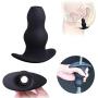 FeiGu 3PCS Medical Silicone Hollow Anal Butt Plug Set-Anal Sex Toys, Masturbation for Adults (S/M/L)