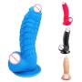 xinYxzR Dinosaur Scales Dildo G-spot Stimuate Silicone Orgasm Massage with Suction Cup Black Red