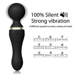 Wireless Design Handheld Massager - 9 Frequency Modes - Used to Relieve Body Muscle Soreness - Waterproof Whisper Quiet (Black)