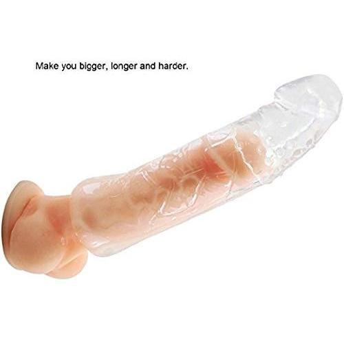 Privacy Packaging. Silicone penile Condom Expander expands Male Chastity Toys Lengthen Cock Sleeves Dick Socks Reusable Condoms.BQ2