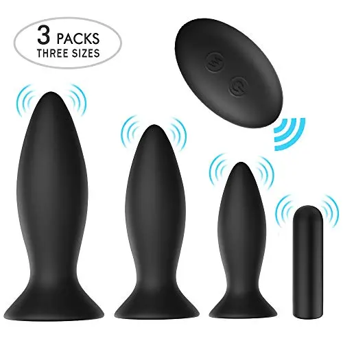 Anal Plug Male Prostate Massager Vibrating Butt Plug 3Pcs Training Kit 9 Vibration Modes with Remote Control Anal Vibrator Sex Toys with Suction Cup Base for Male, Female and Beginner Anal Plug Male Prostate Massager Vibrating Butt Plug 3Pcs Training Kit 9 Vibration Modes with Remote Control Anal Vibrator Sex Toys with Suction Cup Base for Male, Female and Beginner