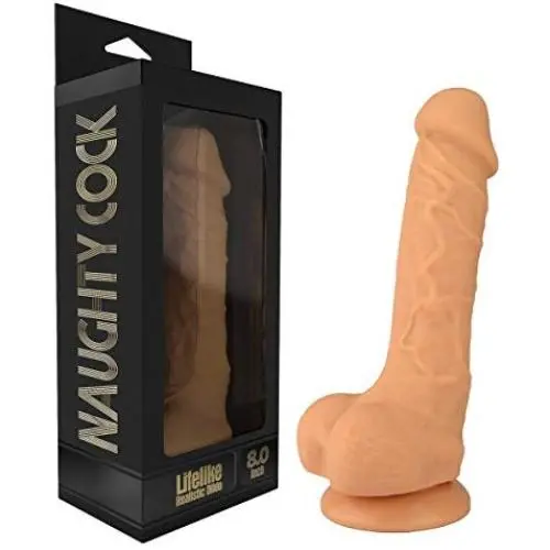 Naughty Cock Silicone Dildo - Huge, Thick, Realistic, Suction Cup - Sex Toy for Vaginal, Anal, and G-Spot - 8 Inch (Flesh) Naughty Cock Silicone Dildo - Huge, Thick, Realistic, Suction Cup - Sex Toy for Vaginal, Anal, and G-Spot - 8 Inch (Flesh)