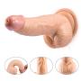 8 Inch Realistic Ejaculating Ultra-soft Dildo with Suction Cup, Lifelike Squiring Cock Anal Sex Toy with Valve, Fondlove Large Thick Penis Strap on Dildo for Female Masturbation