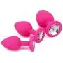 Eastern Delights Elite 3PCS Silicone Jeweled Anal Butt Plugs Anal Trainer Set, Hot Pink Eastern Delights Elite 3PCS Silicone Jeweled Anal Butt Plugs Anal Trainer Set, Hot Pink