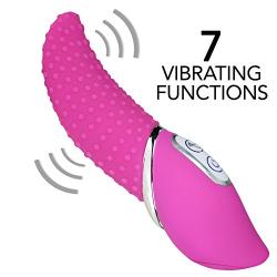 Textured Tongue Vibrator with 7 Powerful Vibrating Functions for G-Spot and Clitoral Stimulation - High Quality Silicone Material