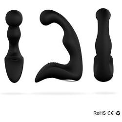 ROWAWA Prostate Massaging Toy Rechargeable and Waterproof Vibrating Butt Anal Plug Prostate Vibrator for Men, Black, 7.04 Ounce