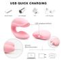 Six Couples Toys Straps Couples Toys U Shape Electric Wireless Rechargeable Mini Finger Massager with 10 Strong Vibration Hands Free U Shape Toy T-Shirt