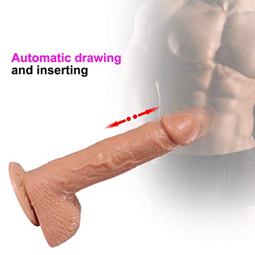 Ergonomic 8.66 Electric Automatic Telescopic Vibration Interactive Massager Soft and Comfortable Silicone Safe and Healthy Without Odor (Color : Skin Color)