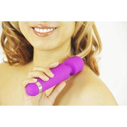 Waterproof |Powerful | Cordless Vibrating Mini Wand Massager | For Muscle Aches & Sports Recovery | Multi speed | Travel Friendly | Muscle Pain | Body-Safe Silicone | Wireless Fast Rechargeable Purple