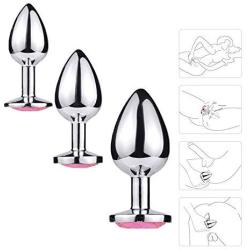 Double Color 3 Pcs Sensuality Stainless Steel Anal Butt Plug Fantasy Sex Restraints Sex Toys Love Game Trainer Vibrating