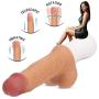 Realistic Dildo-Vibrator Lifelike Thrusting & Vibrating Silicone Dildo for Anal Vagina G-spot with 10 Vibrations & 6 Telescopic Speeds Featured Waterproof Rechargeable Quite Sex Toys for Women Orgasm
