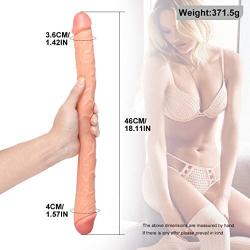 18.1Inch Double Sided Big Toy Real Feel Soft Flexible Double Head Ďîldɔ Relax Waterproof Massager for Women