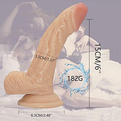 DJKFHIU 6inch Waterproof Soft Toy with Suction Cup Base Suction-Ďîldɔ Great for Beginners Toys DJKFHIU (Color : Flesh)