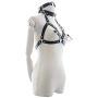 YoungGuor Womens Faux Leather Harness Collar Cupless Bra Open Mouth 2 Pcs Lingerie Set Role Play Costumes