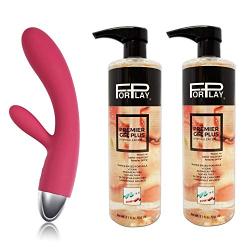 SVAKOM Luxury Smart Rabbit with Touch Activated Sensor & 2 Pack 17 Oz Premium Hypoallergenic Water-Based Lubricant