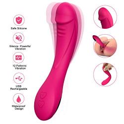 G Spot Vibrator Clitoris Stimulator, Waterproof Beginner Clit Vagina Stimulation Vibrators Powerful Adult Sex Toy Rechargeable Dildo for Couples Women Vibe Orgasm (Rose Red)