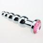 Faraway Metal 5 Balls Anal Dildo Anal Sex Toys Bum Butt Plugs Adult Sex Products for Women Men Anal Male Masturbation Female Erotic Toys (Silver)