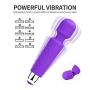 Rechargeable Personal Wand Massager, Compact Power Wand Massager, 20x Multi-Speed Vibrations (Purple)