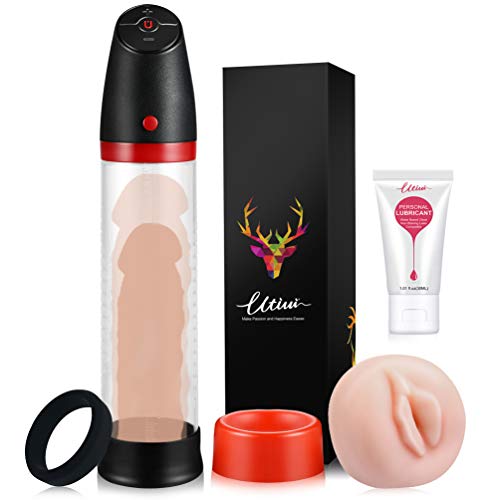 Penis Vacuum Pump,Utimi Male Rechargeable Automatic Enhancement Training Device with 4 Suction Intensities for Stronger Bigger Erections