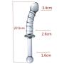 JSFQ Sex 22.5cm Manual Massaging Stick with Handle Womens Happy TOI Simulation Glass Penis Sunglasses Skirt Jeans (Color, Clear),Red (Color : Blue, Size : Clear)