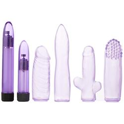 California Exotics Lavender 6 Pak Vibrator and Sleeves