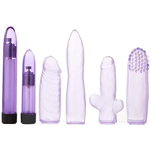 California Exotics Lavender 6 Pak Vibrator and Sleeves California Exotics Lavender 6 Pak Vibrator and Sleeves