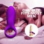 Cock Ring Vibrating Penis Ring Waterproof Rechargeable Couple Vibrator with 12-Speed Vibrations, Full Silicone Powerful Clitoris Stimulator Vibrators Adult Sex Toy by MELO (Purple)
