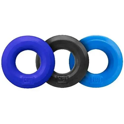 Hunkyjunk HUJ3 C-Ring 3-Pack - Tar/Cobalt/Aqua Hunkyjunk HUJ3 C-Ring 3-Pack - Tar/Cobalt/Aqua