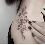 DaLin 4 Sheets Sexy Floral Temporary Tattoos for Women Flowers Collection (Snake and Cherry)