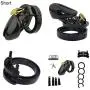 1 Set Plastic Device with Size Handheld Massager Ring Cages ity Lock Belt Sleeve-10