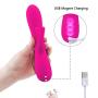 Waterproof USB Magnet Charging Wand Massager, With 12 Powerful Vibration Frequencies, Muscle Handheld and Sports Recovery - Rose Red