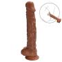 10 Inch Realistic Penis Dildo with Suction Cup for Hands-Free Play Dong with Balls Fake Penis Adult Sex Toys for Female Masturbation(Brown)