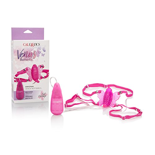 CalExotics Original Venus Butterfly Vibrator –Hands Free Strap On Personal Massager – Adult Fun Sex Toys for Couples - Pink