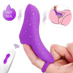 G Spot Finger Vibrator, PALOQUETH Personal Vibrator Clitoris Massager Sex Toy for Couples with 9 Powerful Vibration Textured Head for Intense Stimulation, Waterproof Wireless Remote Rechargeable