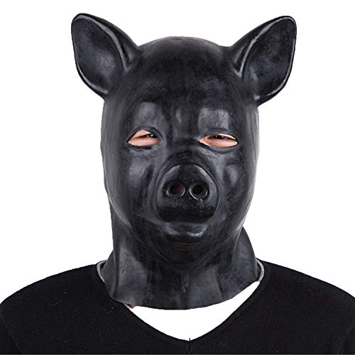 Latex Bondage Fetish Mask Full Face Breathable Restraint Head Hood Sex Toys